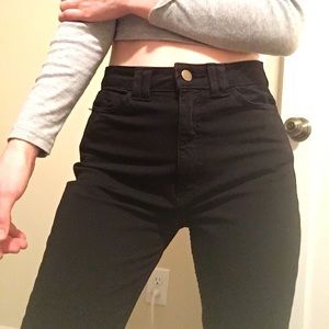 American Apparel high rise black skinny jeans